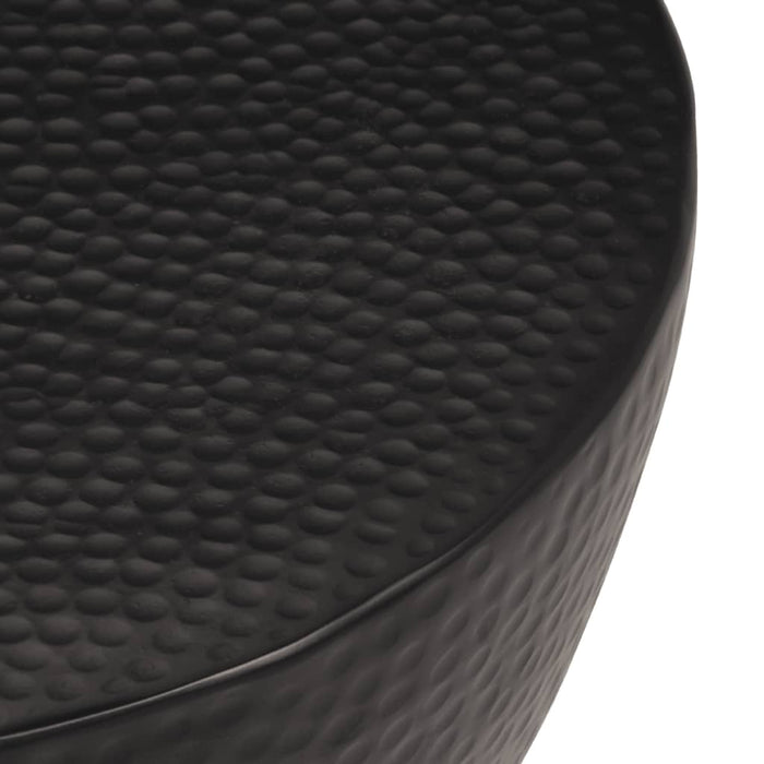 Tavolino da Salotto-Tavolino da soggiorno-Tavolo in Alluminio Martellato ? 50x30 cm Nero