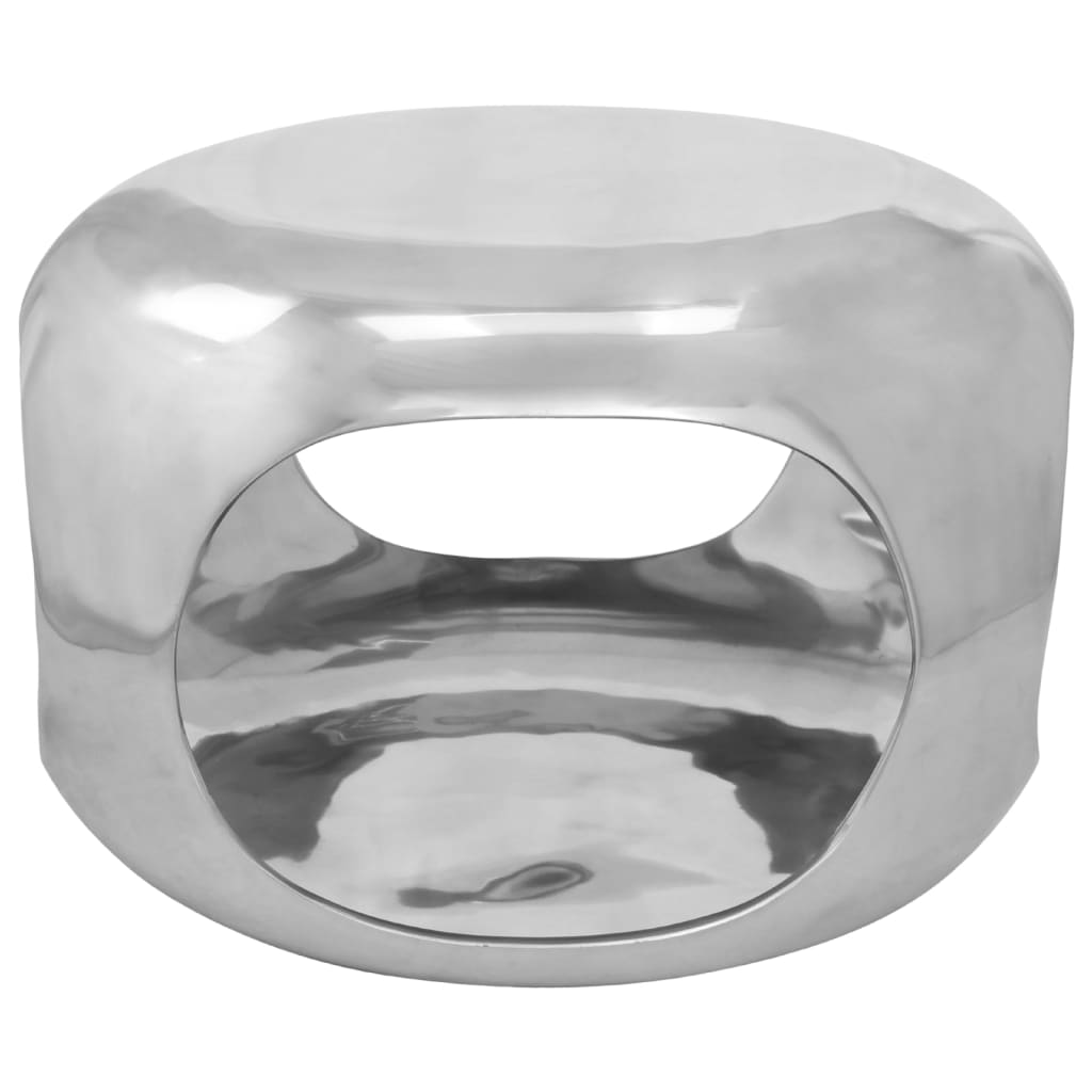 Tavolino da Salotto in Alluminio 50x50x30 cm Argento 359612