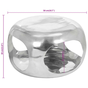 Tavolino da Salotto in Alluminio 50x50x30 cm Argento 359612