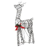 Decorazione Natale Famiglia di Renne 90 LED Bianco Caldo Rattan 372166