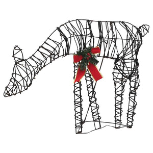 Decorazione Natale Famiglia di Renne 90 LED Bianco Caldo Rattan