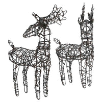 Decorazione Natalizia Renna e Slitta 160LED Bianco Caldo Rattan 372167