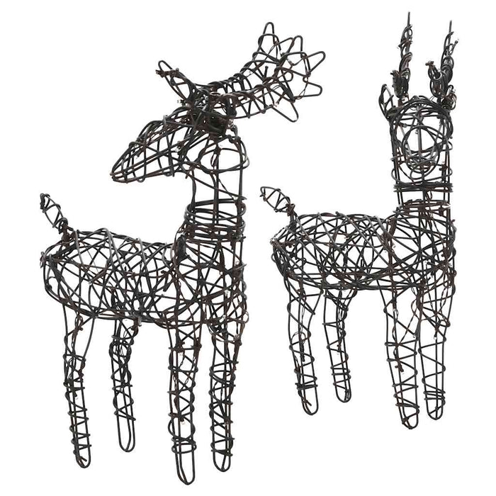 Decorazione Natalizia Renna e Slitta 160LED Bianco Caldo Rattan 372167