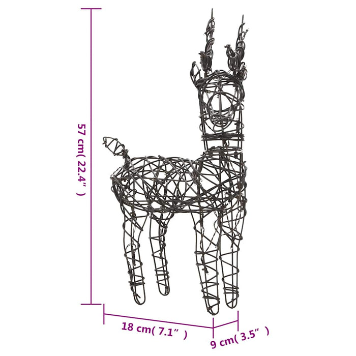 Decorazione Natalizia Renna e Slitta 160LED Bianco Caldo Rattan 372167