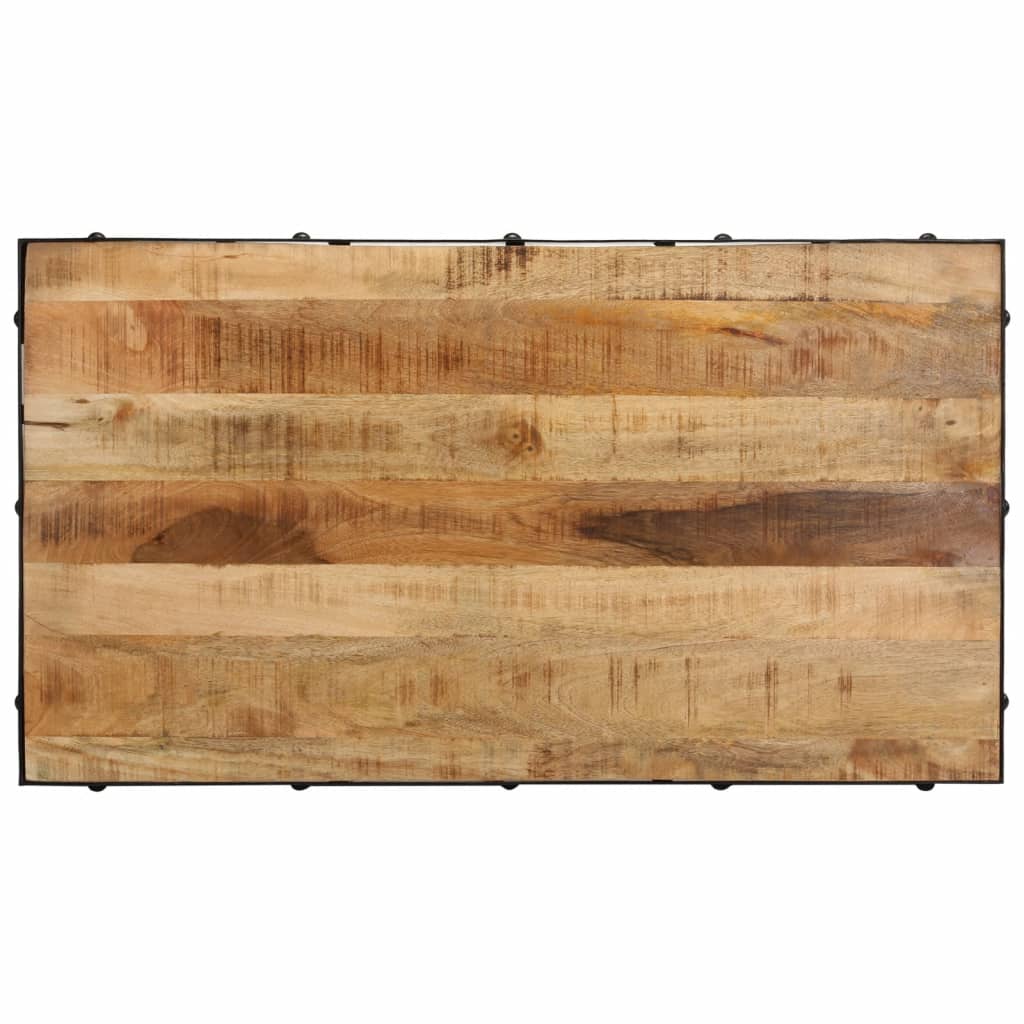Tavolino da Salotto con Ruote Legno Massello Mango 100x55x26 cm 371683