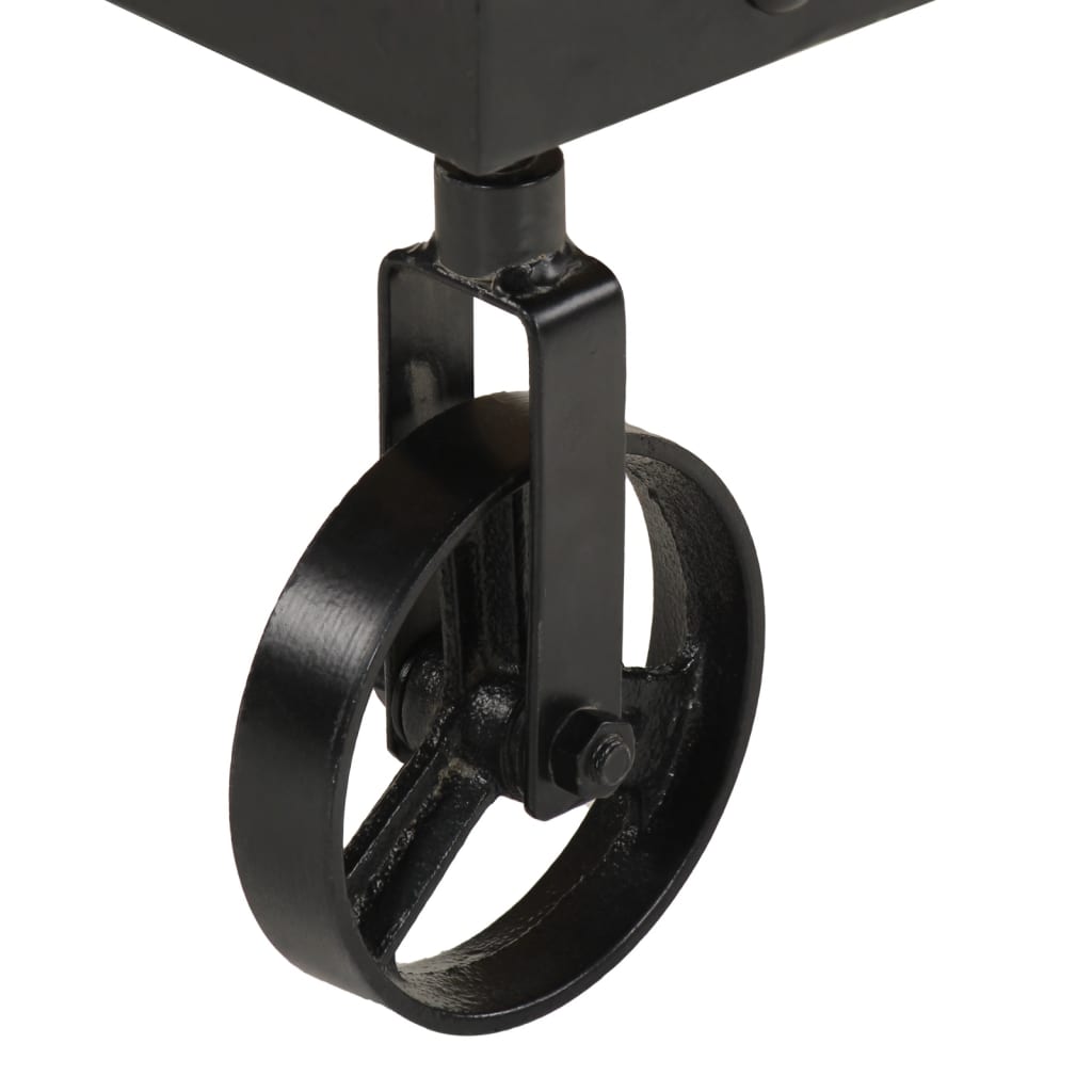 Tavolino da Salotto con Ruote Legno Massello Mango 100x55x26 cm 371683