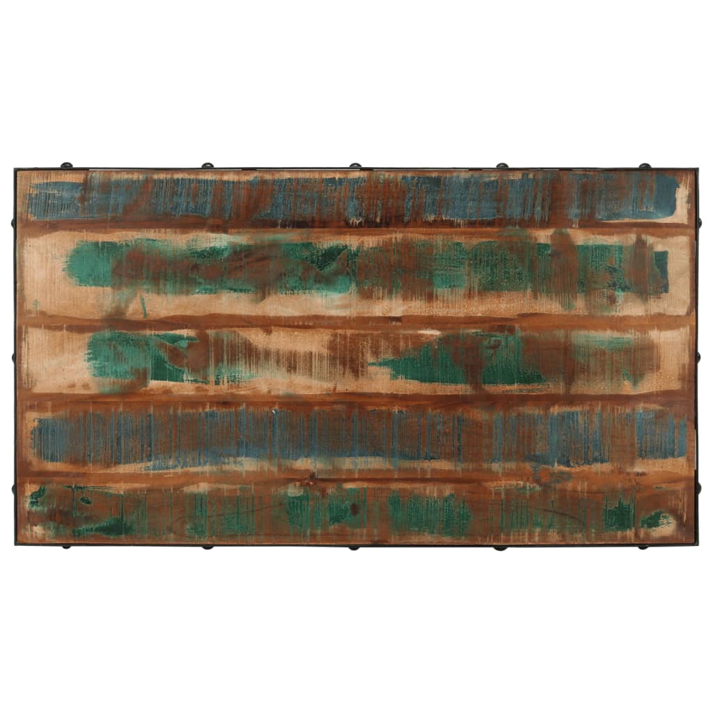 Tavolino Salotto con Ruote Legno Massello Recupero 100x55x26 cm