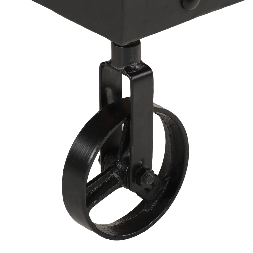 Tavolino Salotto con Ruote Legno Massello Recupero 100x55x26 cm 371684