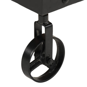 Tavolino Salotto con Ruote Legno Massello Recupero 100x55x26 cm 371684