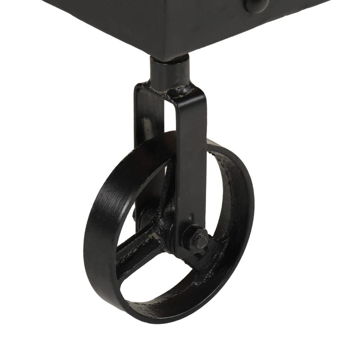 Tavolino Salotto con Ruote Legno Massello Recupero 100x55x26 cm 371684