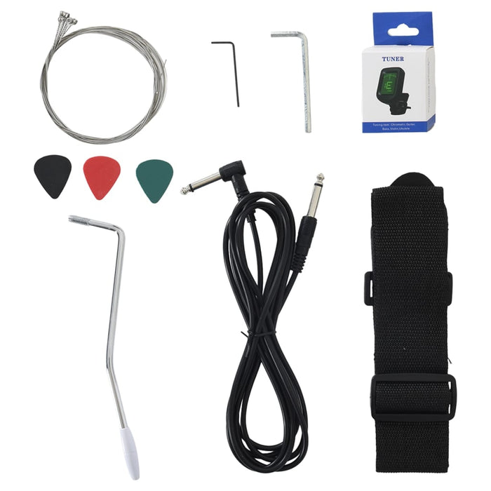 Chitarra Elettrica Principianti e Custodia Marrone Nera 4/4 39"