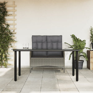 Set da Pranzo da Giardino 2 pz con Cuscini in Polyrattan Grigio 3203506