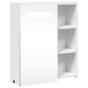 Armadietto Bagno con Specchio e LED Bianco 45x13x52 cm 357965