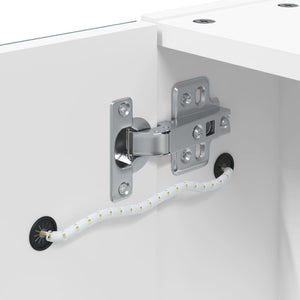 Armadietto Bagno con Specchio e LED Bianco 45x13x52 cm 357965