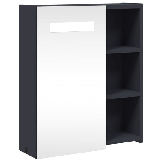 Armadietto Bagno con Specchio e LED Grigio Chiaro 45x13x52 cm 357966