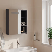 Armadietto Bagno con Specchio e LED-Mobile bagno con specchio Grigio Chiaro 45x13x52 cm