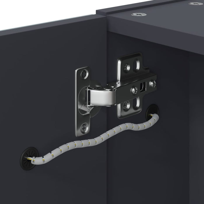 Armadietto Bagno con Specchio e LED-Mobile bagno con specchio Grigio Chiaro 45x13x52 cm