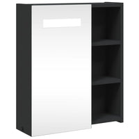 Armadietto Bagno con Specchio e LED Nero 45x13x52 cm 357967