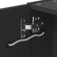 Armadietto Bagno con Specchio e LED-Mobile bagno con specchio Nero 45x13x52 cm