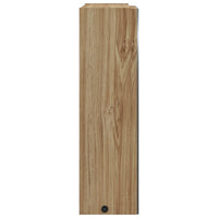 Armadietto Bagno con Specchio e LED-Mobiletto a specchio Rovere 45x13x52 cm