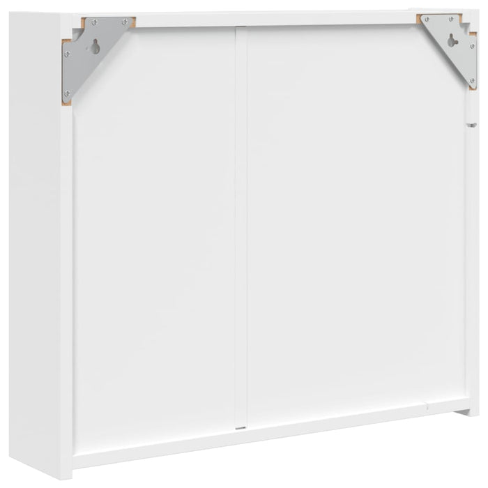 Armadietto Bagno con Specchio e LED Bianco 60x13x52 cm 357969