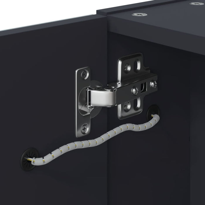 Armadietto Bagno con Specchio e LED Grigio 60x13x52 cm 357970