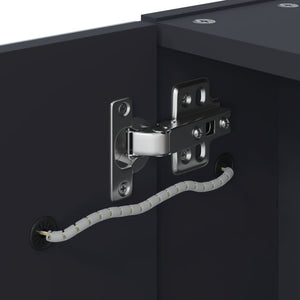 Armadietto Bagno con Specchio e LED-Mobile bagno con specchio Grigio 60x13x52 cm