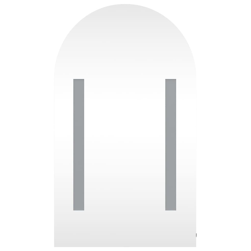 Armadietto Bagno con Specchio e LED ad Arco Bianco 42x13x70 cm