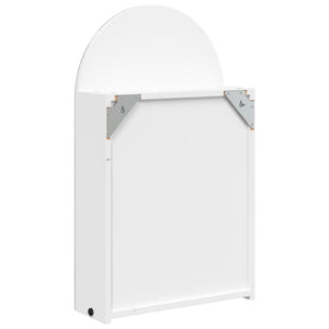 Armadietto Bagno con Specchio e LED ad Arco Bianco 42x13x70 cm