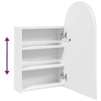 Armadietto Bagno con Specchio e LED ad Arco Bianco 42x13x70 cm 357973