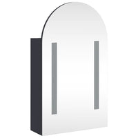 Armadietto Bagno con Specchio e LED ad Arco Grigio 42x13x70 cm 357974