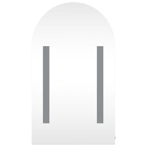 Armadietto Bagno con Specchio e LED ad Arco Grigio 42x13x70 cm 357974