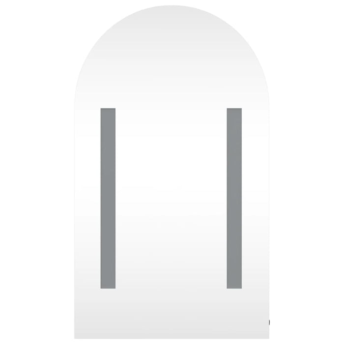 Armadietto Bagno con Specchio e LED ad Arco Grigio 42x13x70 cm 357974