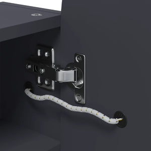 Armadietto Bagno con Specchio e LED ad Arco Grigio 42x13x70 cm 357974