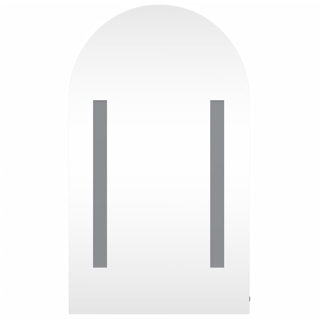 Armadietto Bagno con Specchio e LED ad Arco Rovere 42x13x70 cm 357976