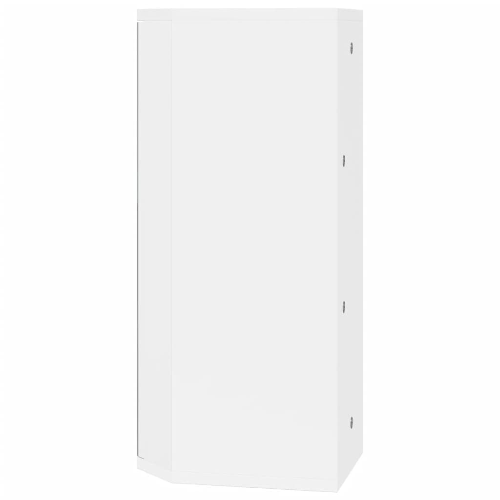 Armadietto Angolare con Specchio da Bagno-Mobiletto a specchio Bianco 30x24x60 cm