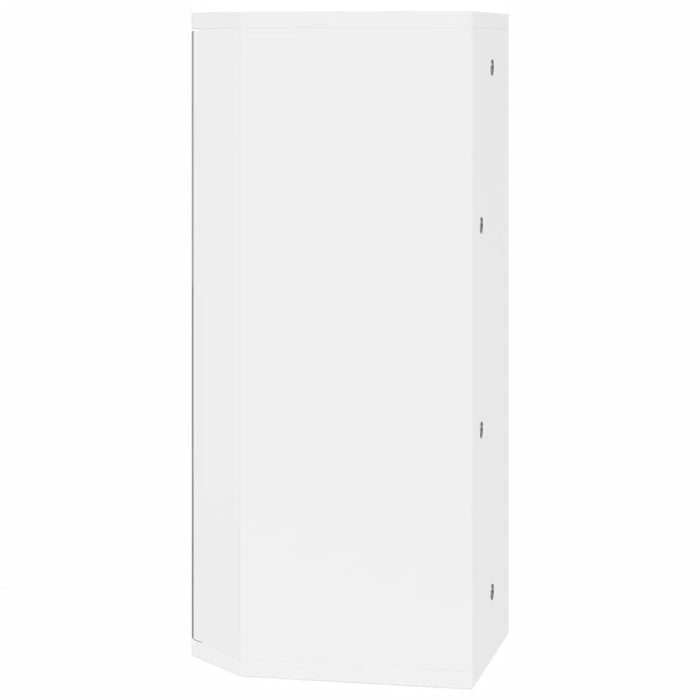 Armadietto Angolare con Specchio da Bagno-Mobiletto a specchio Bianco 30x24x60 cm