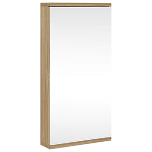 Armadietto Angolare con Specchio da Bagno-Mobile bagno con specchio Rovere 30x24x60 cm