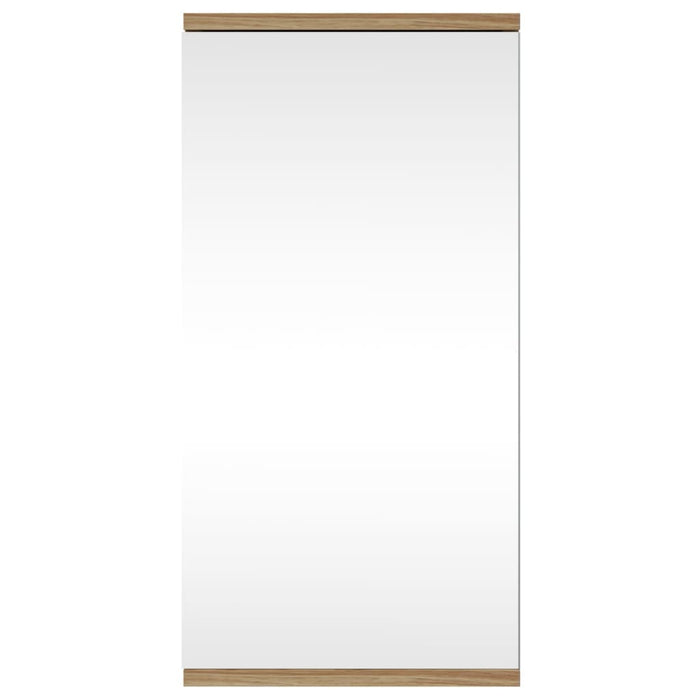 Armadietto Angolare con Specchio da Bagno Rovere 30x24x60 cm