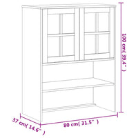 Scaffale per Credenza Anta in Vetro FLAM Legno Massello di Pino 357825