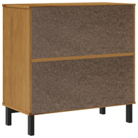 Credenza con Anta in Vetro FLAM 80x40x80 cm Massello di Pino 357826