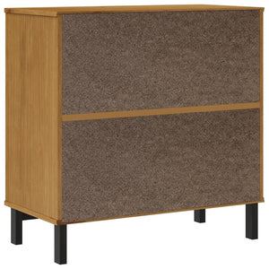 Credenza con Anta in Vetro FLAM 80x40x80 cm Massello di Pino 357826
