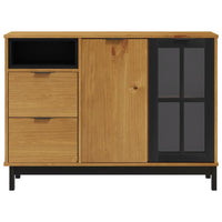 Credenza FLAM 110x40x80 cm Anta in Vetro Massello di Pino 357828