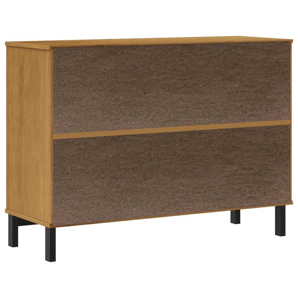 Credenza FLAM 110x40x80 cm Anta in Vetro Massello di Pino 357828