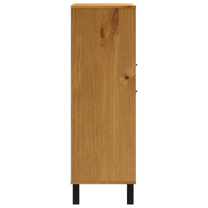 Credenza con Anta in Vetro FLAM 92x40x122,5 cm in Legno di Pino 357829