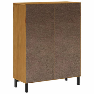 Credenza con Anta in Vetro FLAM 92x40x122,5 cm in Legno di Pino 357829