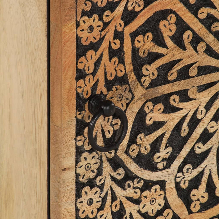 Comodino 40x33x46 cm in Legno Massello di Mango 358208