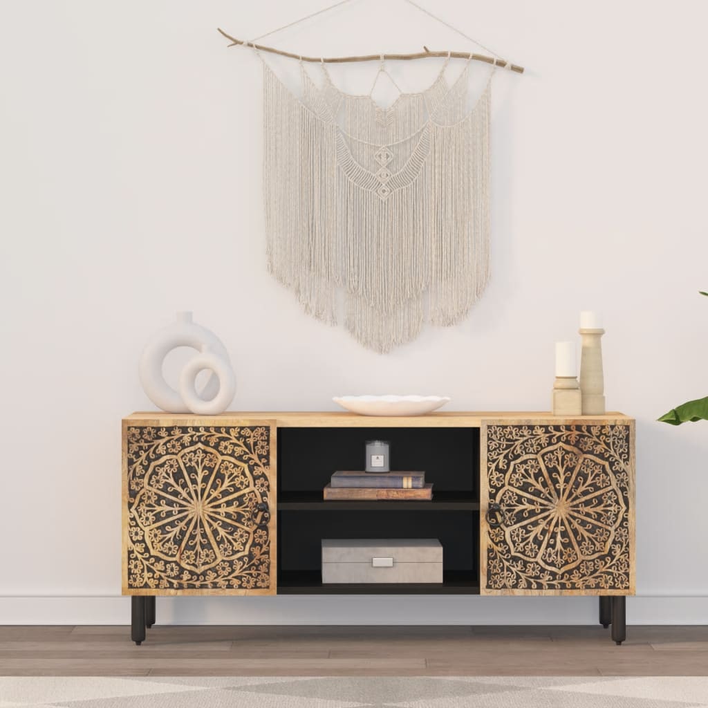 Mobile Porta TV-Mobile per TV-Credenza TV 105x33x46cm in Legno Massello di Mango 859799