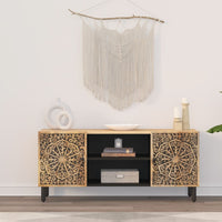 Mobile Porta TV 105x33x46cm in Legno Massello di Mango 358212