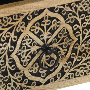 Comodino 40x33x46 cm in Legno Massello di Mango 358218